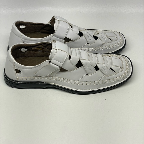Stacy Adams Men's Biscayne Dress Moc Toe Slip On Sandals White 25025 10M. - Picture 3 of 6